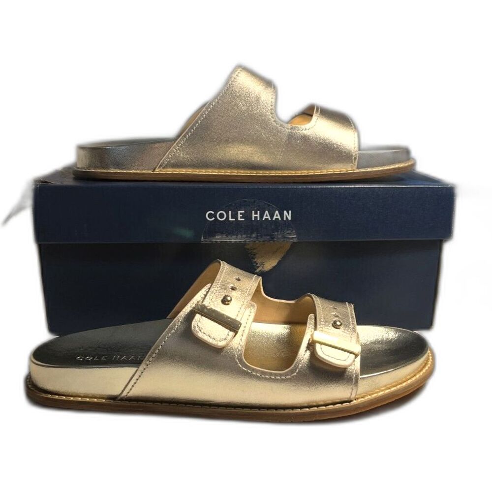 Cole Haan Women's Marisol Footbed Leather Sandal Gold SZ11M NEW
